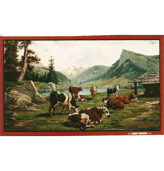 Cows in an alpine pasture-painting-1880